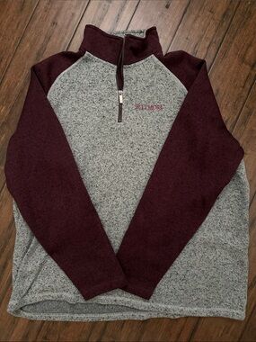 Men’s Maroon and Gray Quarter-Zip Sweater w/ Biltmore Logo